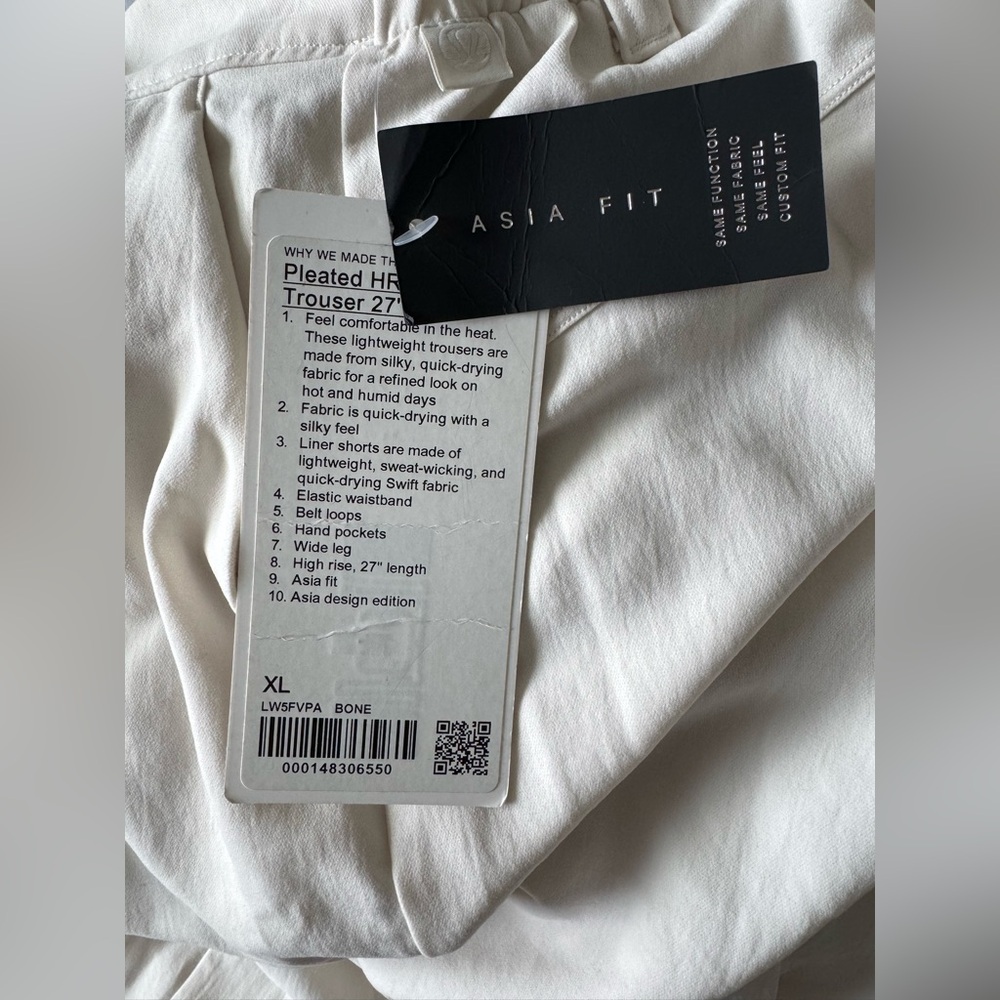 NWT Rare Lululemon Asia Fit Pleated High-Rise Wide-Leg Trouser 27" Size XL - Picture 10 of 12